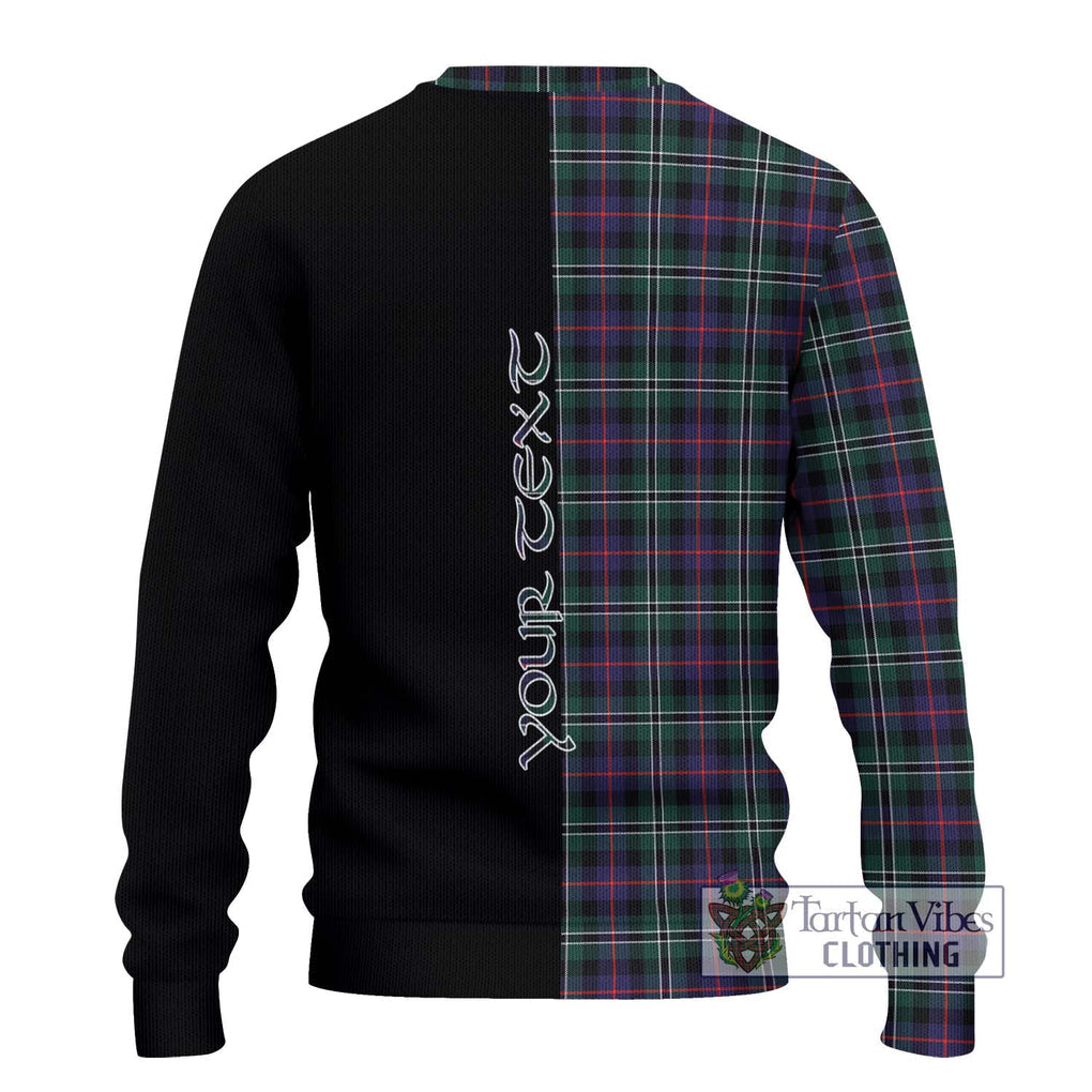 Rose Hunting Modern Tartan Knitted Sweater with Family Crest and Half Of Me Style - Tartanvibesclothing Shop