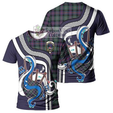 Rose Hunting Modern Tartan T-Shirt with Epic Bagpipe Style