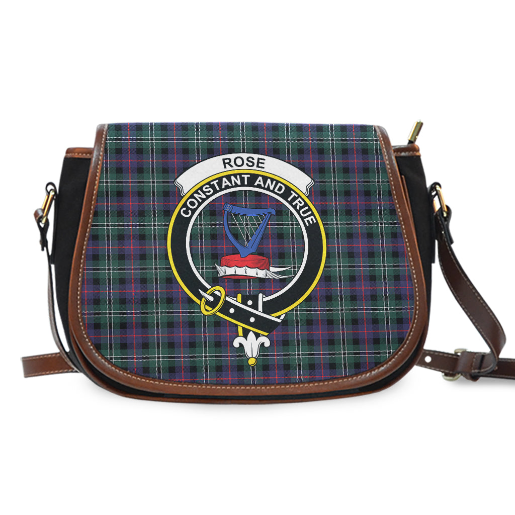 Rose Hunting Modern Tartan Saddle Bag with Family Crest - Tartan Vibes Clothing