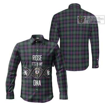 Rose Hunting Modern Tartan Long Sleeve Button Shirt with Family Crest DNA In Me Style