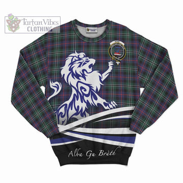 Rose Hunting Modern Tartan Sweatshirt with Alba Gu Brath Regal Lion Emblem