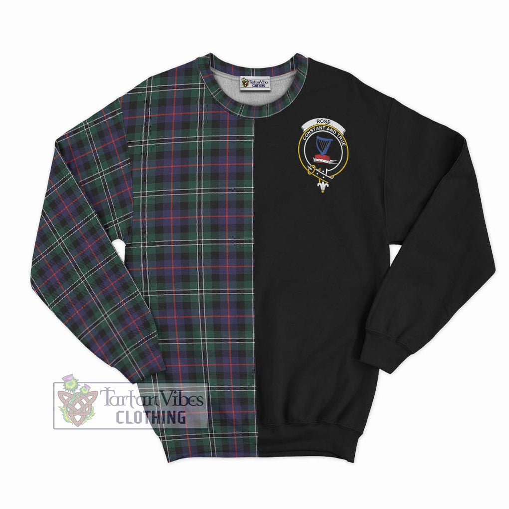 Rose Hunting Modern Tartan Sweatshirt with Family Crest and Half Of Me Style - Tartanvibesclothing Shop