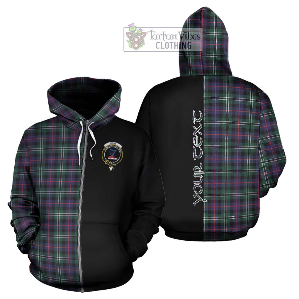 Rose Hunting Modern Tartan Hoodie with Family Crest and Half Of Me Style - Tartanvibesclothing Shop