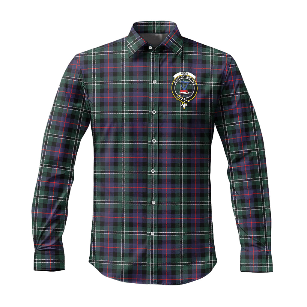 rose-hunting-modern-tartan-long-sleeve-button-up-shirt-with-family-crest