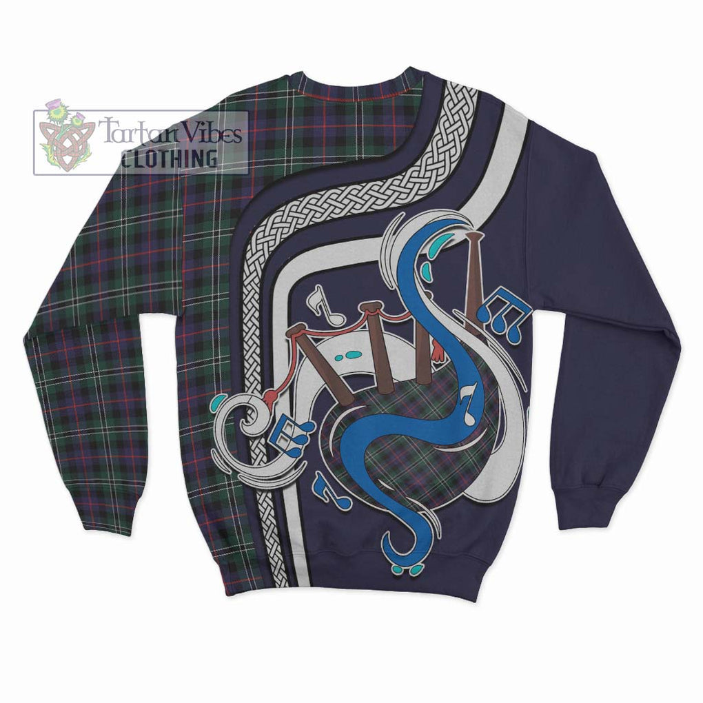 Tartan Vibes Clothing Rose Hunting Modern Tartan Sweatshirt with Epic Bagpipe Style