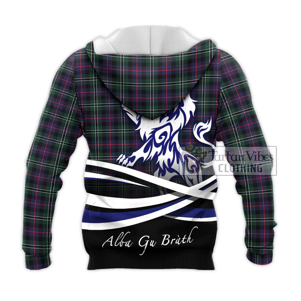 Rose Hunting Modern Tartan Knitted Hoodie with Alba Gu Brath Regal Lion Emblem - Tartanvibesclothing Shop