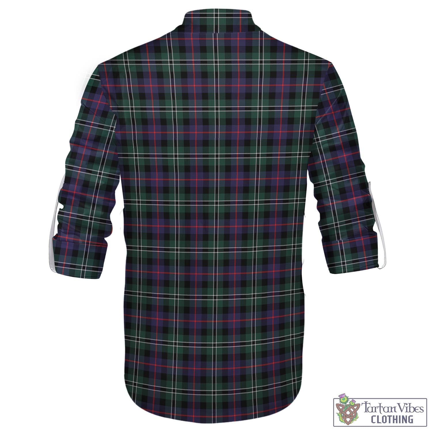 Tartan Vibes Clothing Rose Hunting Modern Tartan Men's Scottish Traditional Jacobite Ghillie Kilt Shirt