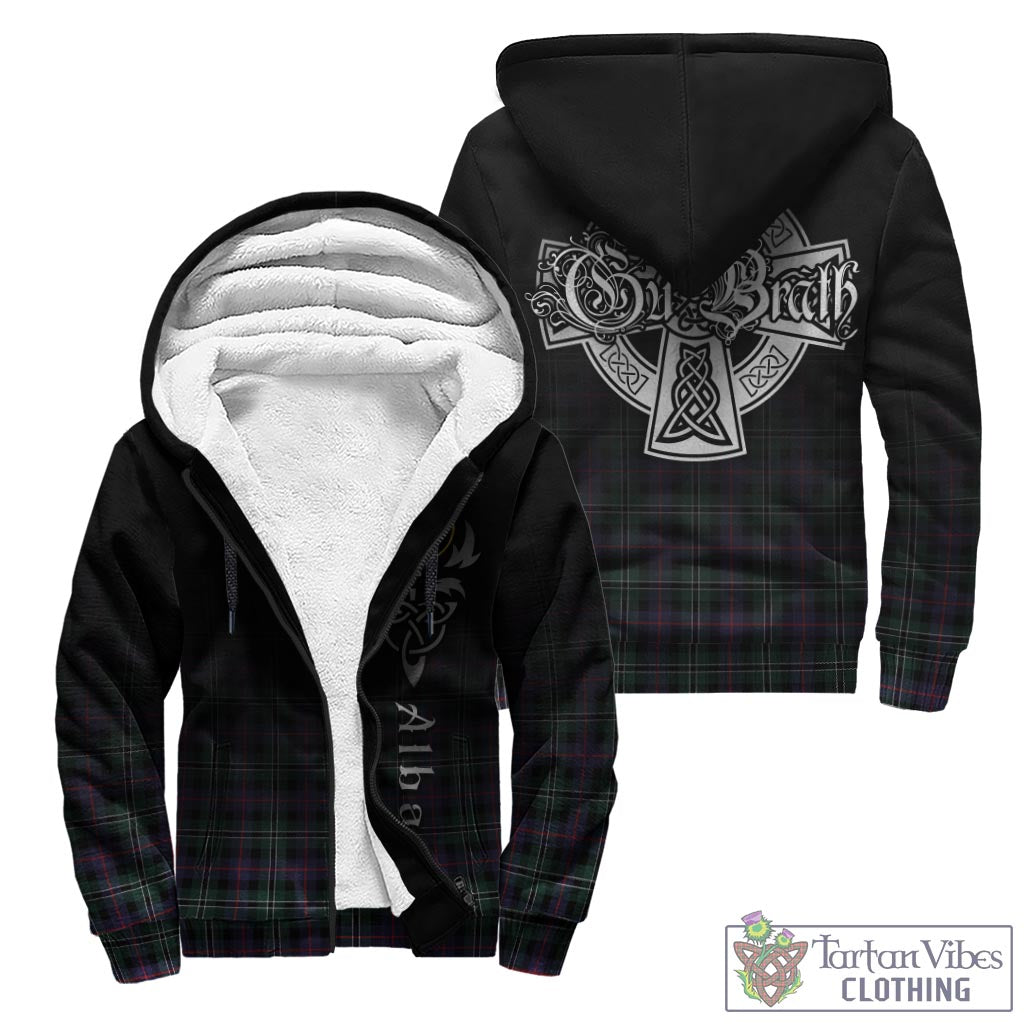 Tartan Vibes Clothing Rose Hunting Modern Tartan Sherpa Hoodie Featuring Alba Gu Brath Family Crest Celtic Inspired