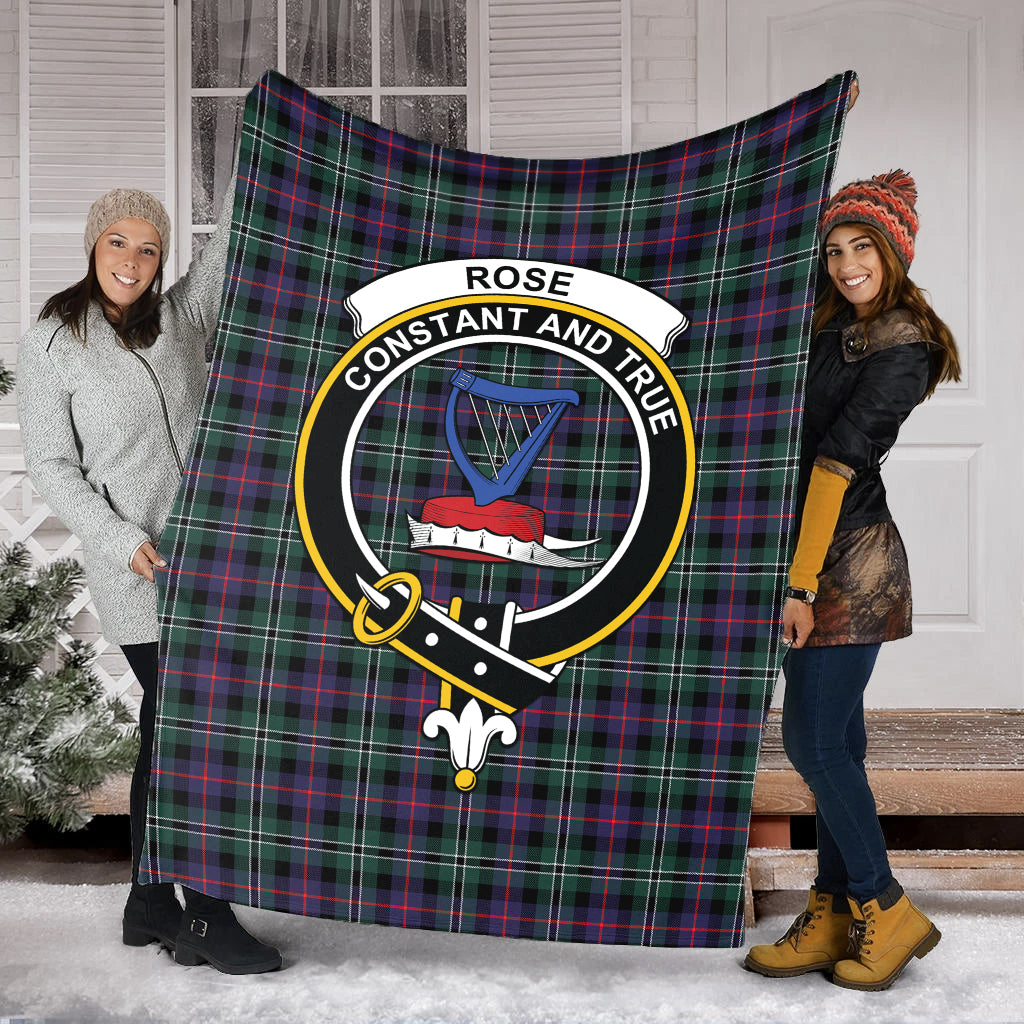 rose-hunting-modern-tartab-blanket-with-family-crest