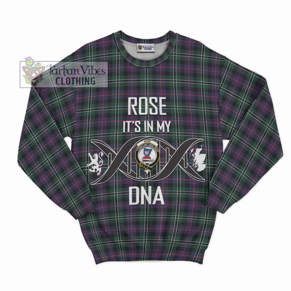 Rose Hunting Modern Tartan Sweatshirt with Family Crest DNA In Me Style - Tartanvibesclothing Shop