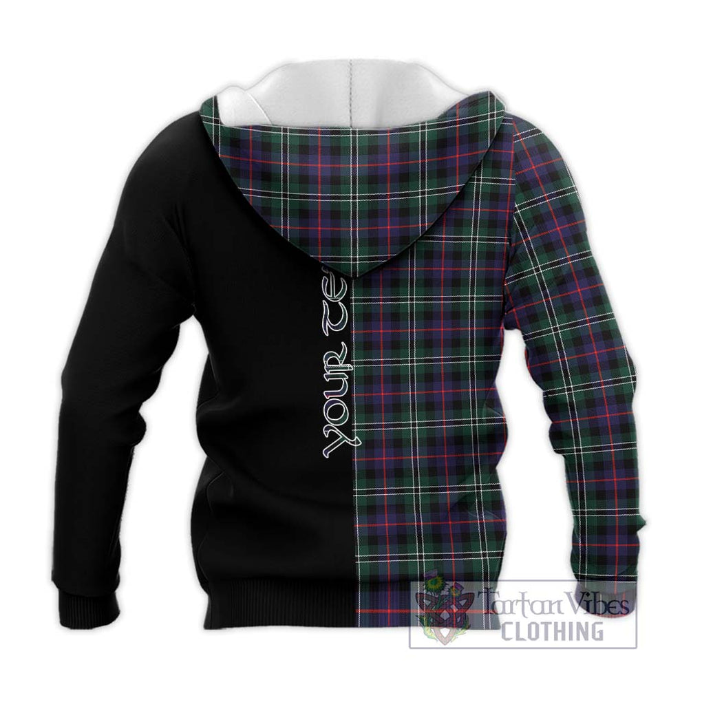 Rose Hunting Modern Tartan Knitted Hoodie with Family Crest and Half Of Me Style - Tartanvibesclothing Shop