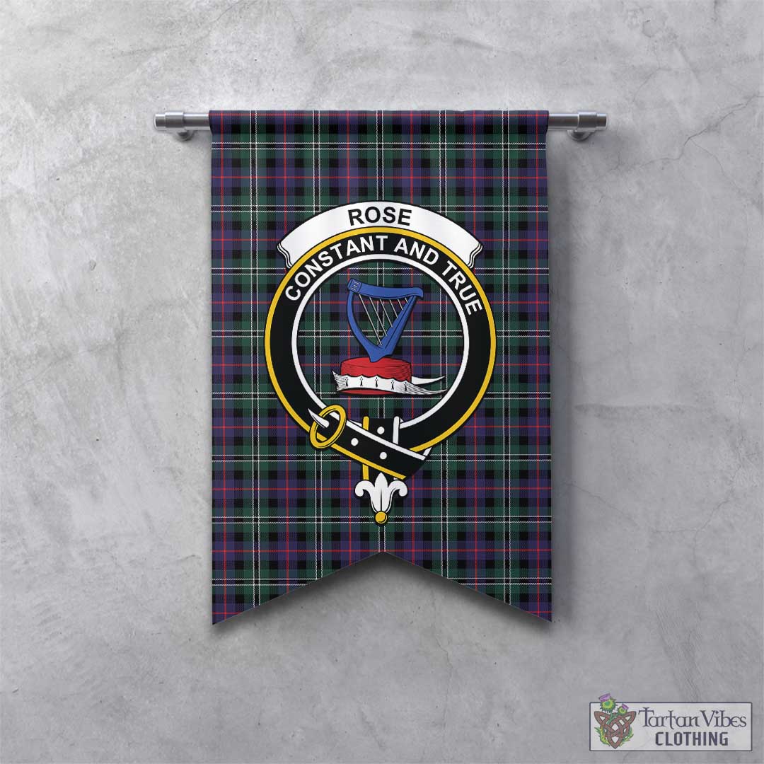 Tartan Vibes Clothing Rose Hunting Modern Tartan Gonfalon, Tartan Banner with Family Crest