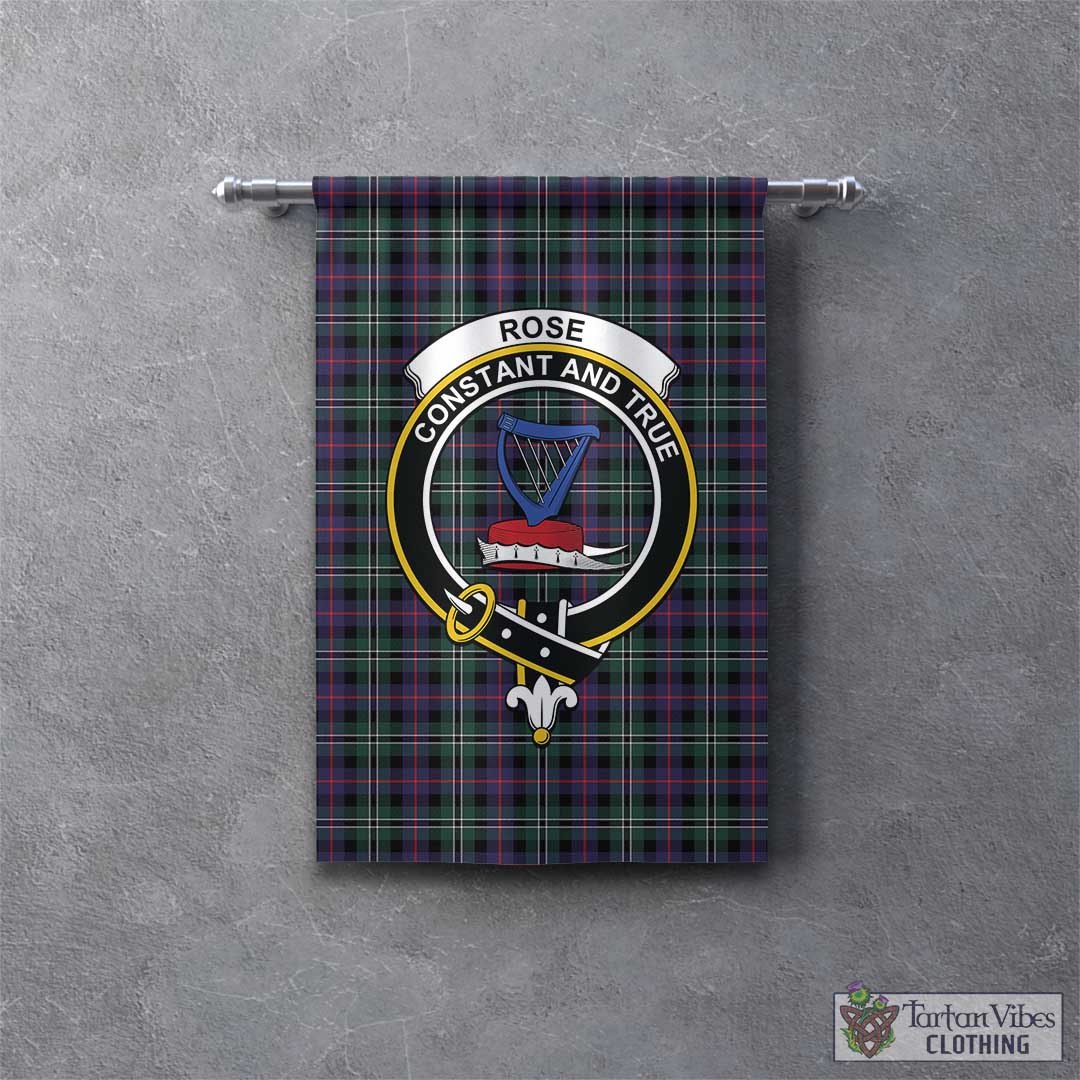 Tartan Vibes Clothing Rose Hunting Modern Tartan Gonfalon, Tartan Banner with Family Crest