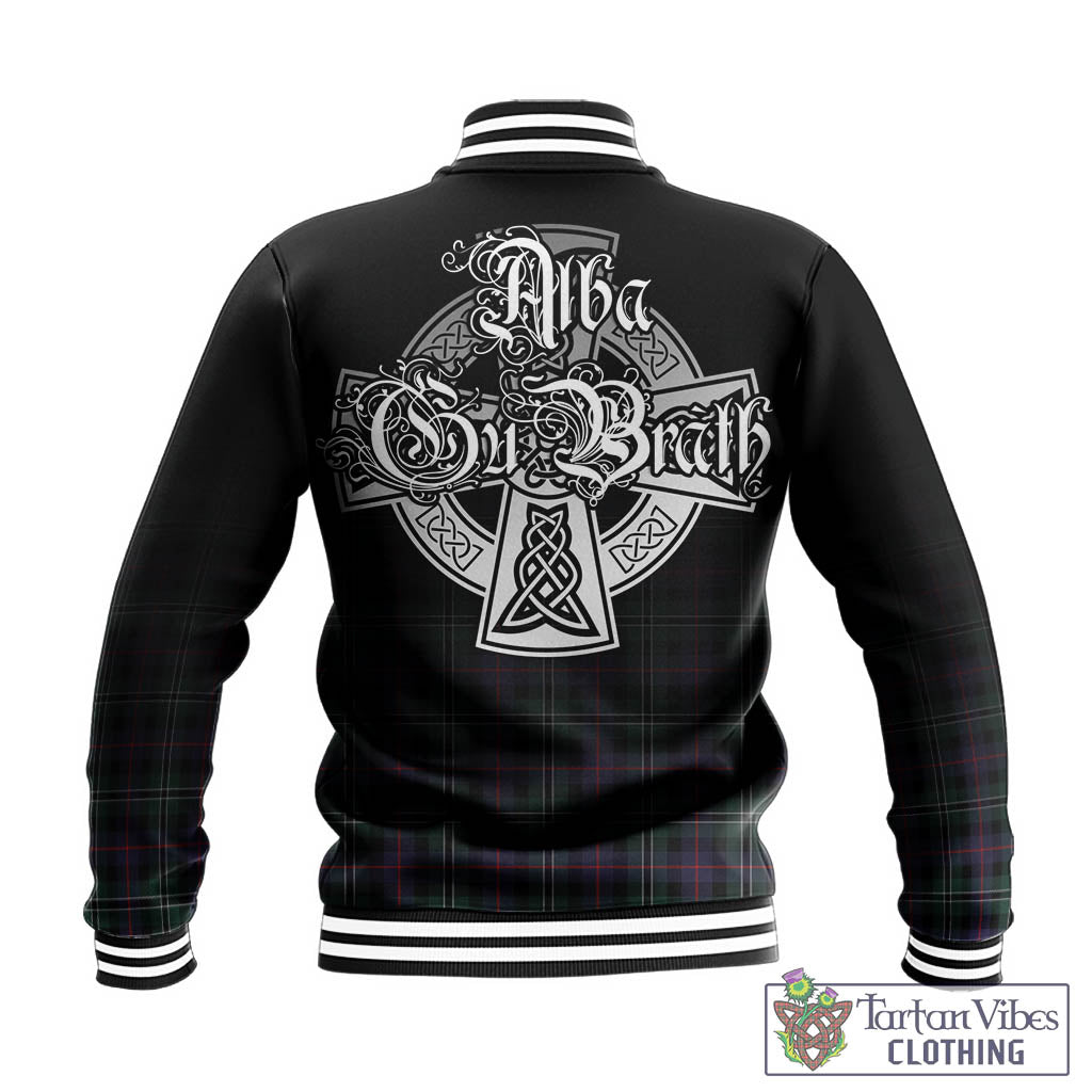 Tartan Vibes Clothing Rose Hunting Modern Tartan Baseball Jacket Featuring Alba Gu Brath Family Crest Celtic Inspired