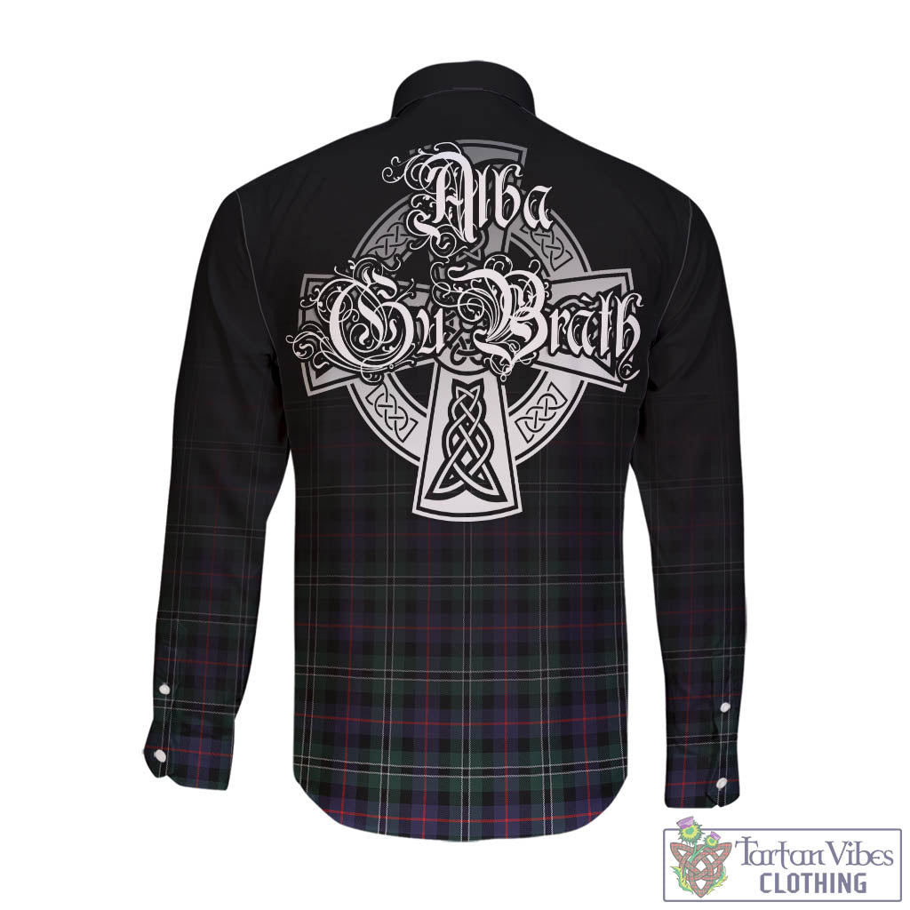 Tartan Vibes Clothing Rose Hunting Modern Tartan Long Sleeve Button Up Featuring Alba Gu Brath Family Crest Celtic Inspired