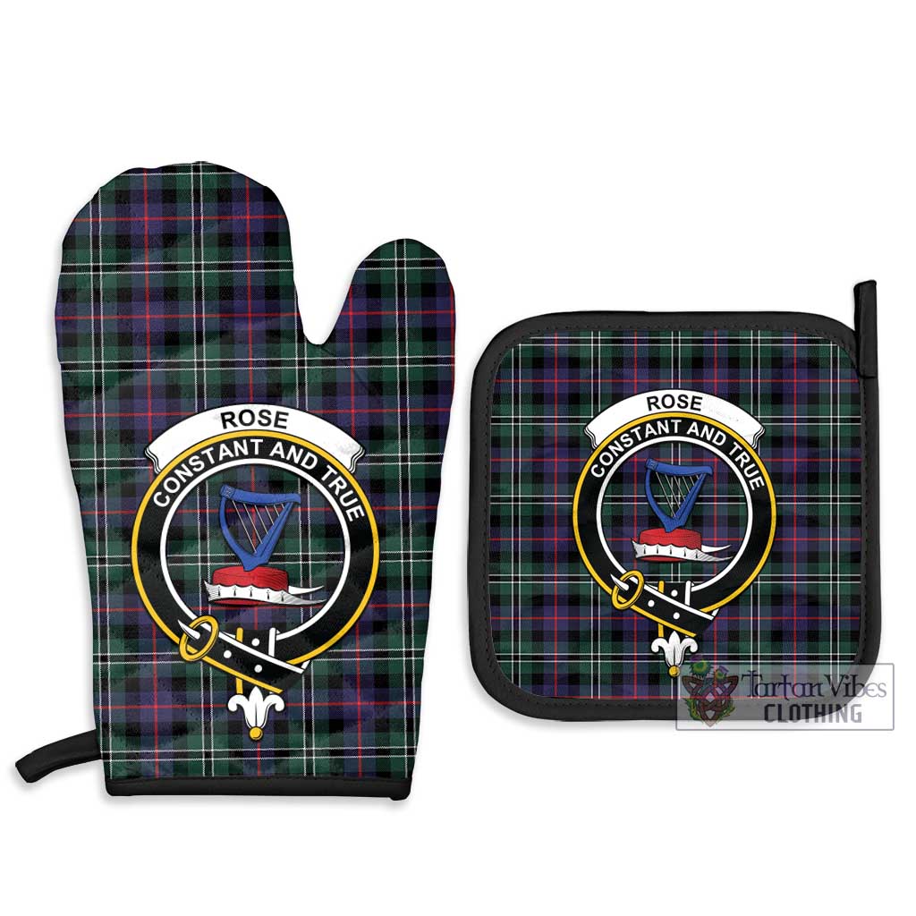 Tartan Vibes Clothing Rose Hunting Modern Tartan Combo Oven Mitt & Pot-Holder with Family Crest