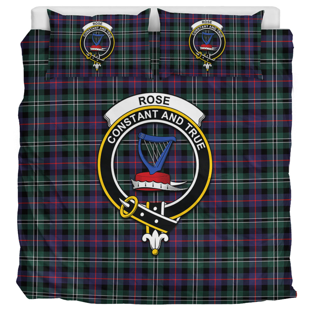 Rose Hunting Modern Tartan Bedding Set with Family Crest UK Bedding Set UK Super King 104*94 inch - Tartan Vibes Clothing