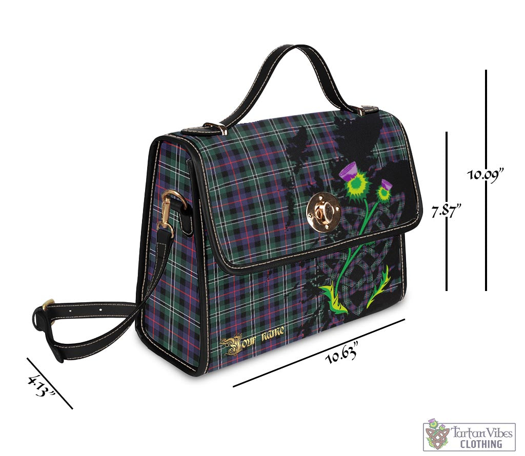 Tartan Vibes Clothing Rose Hunting Modern Tartan Waterproof Canvas Bag with Scotland Map and Thistle Celtic Accents