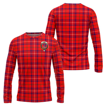 Rose Modern Tartan Long Sleeve T-Shirt with Family Crest