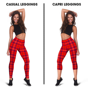 Rose Modern Tartan Womens Leggings