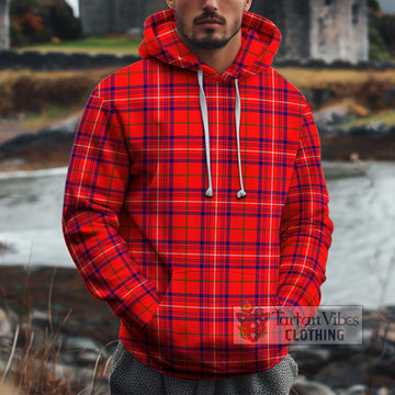 Rose Modern Tartan Cotton Hoodie