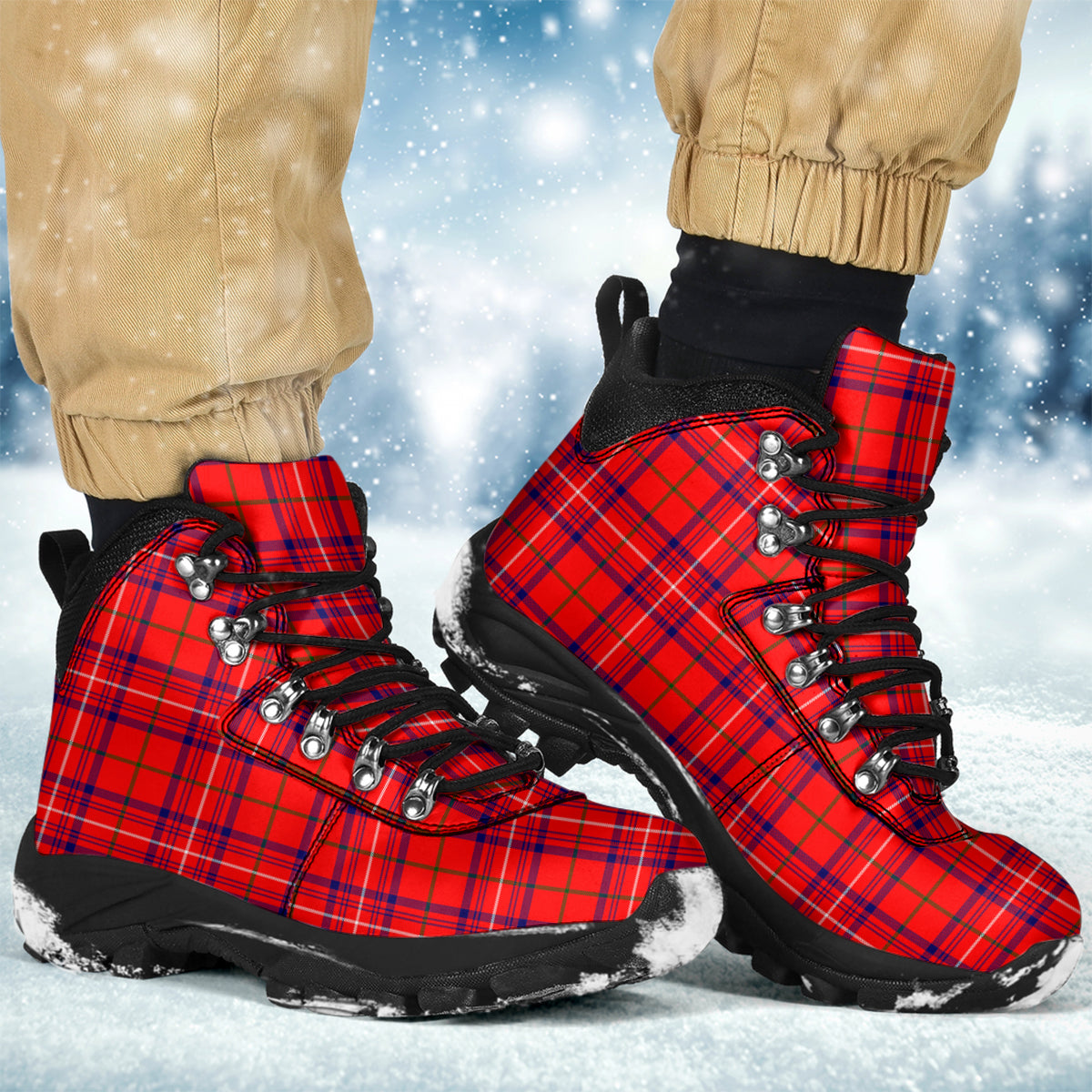 Rose Modern Tartan Alpine Boots - Tartanvibesclothing