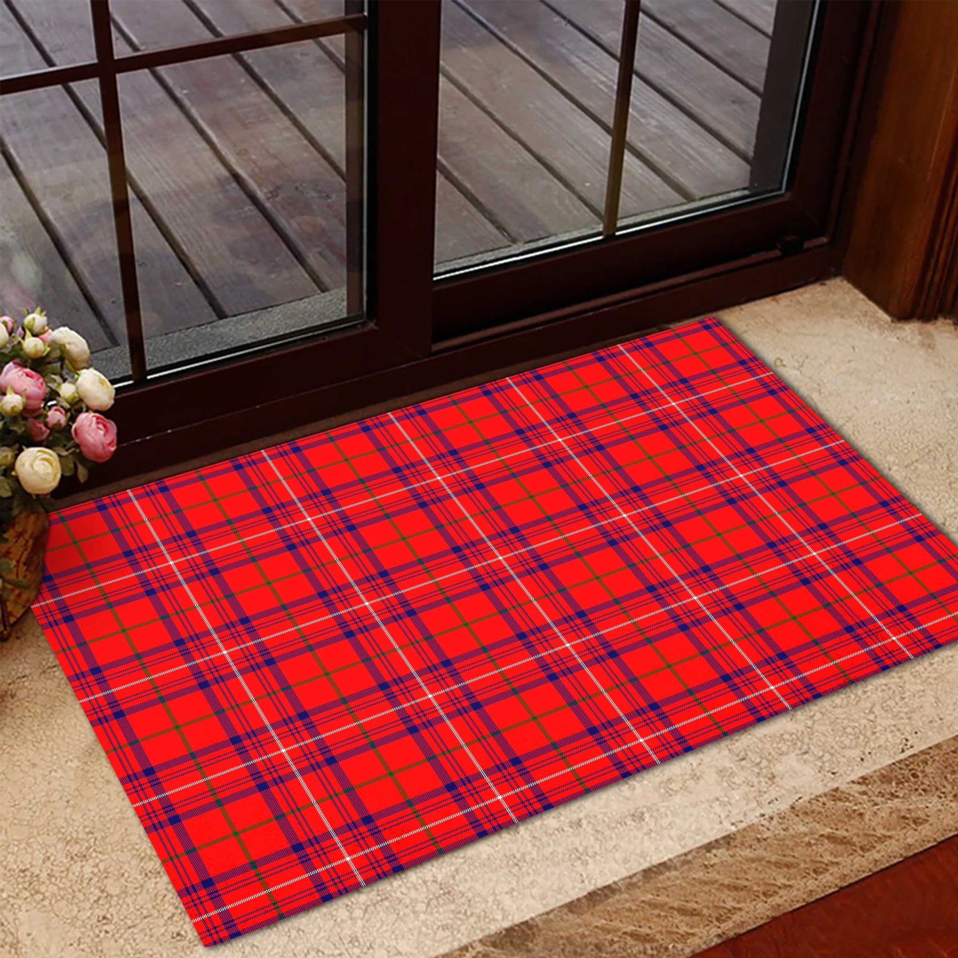 Rose Modern Tartan Door Mat - Tartanvibesclothing Shop