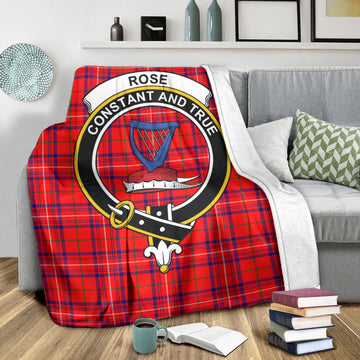 Rose Modern Tartan Blanket with Family Crest