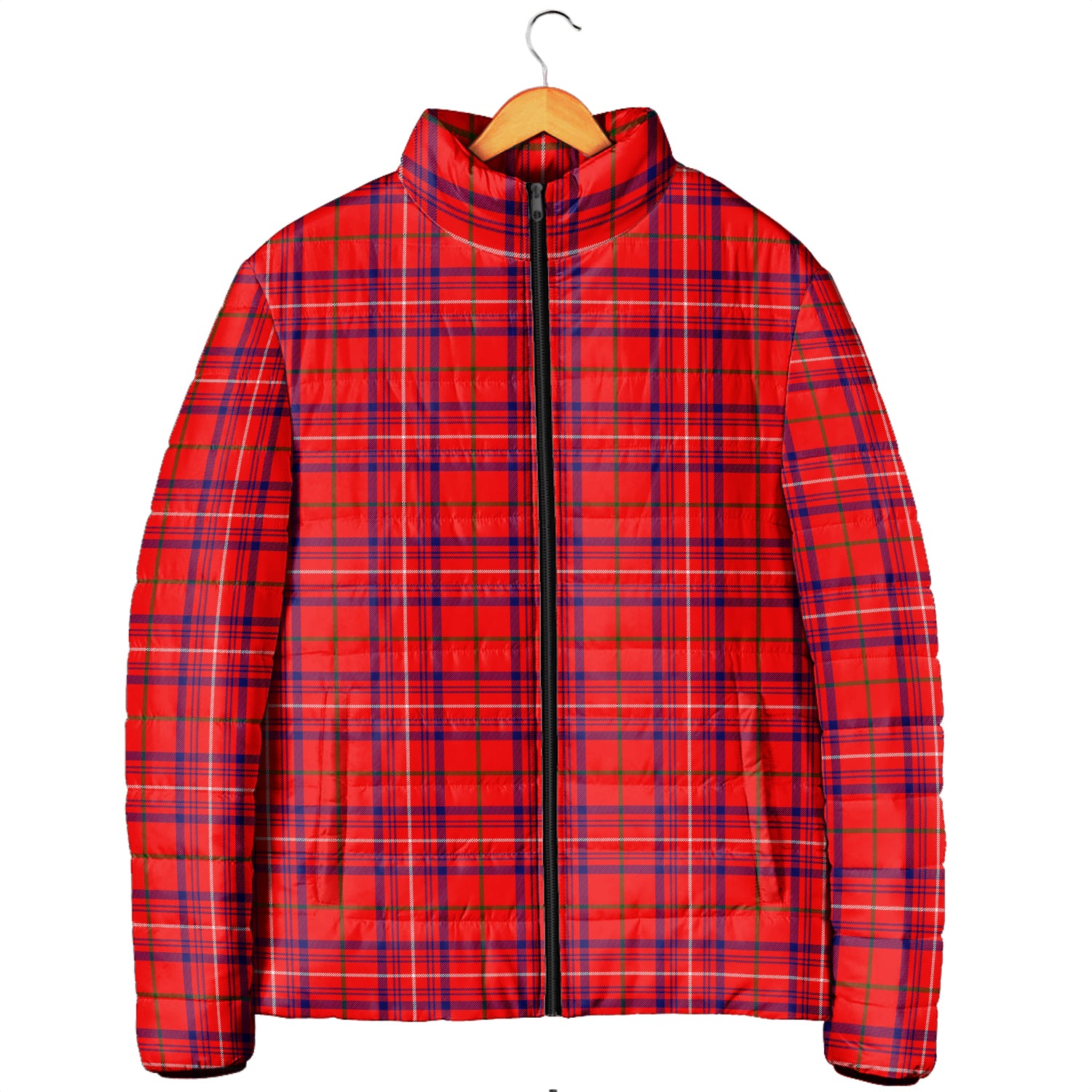 Rose Modern Tartan Padded Jacket Men's Padded Jacket - Tartan Vibes Clothing