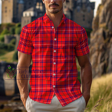 Rose Modern Tartan Cotton Hawaiian Shirt