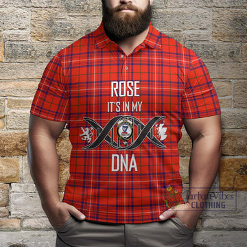 Rose Modern Tartan Polo Shirt with Family Crest DNA In Me Style