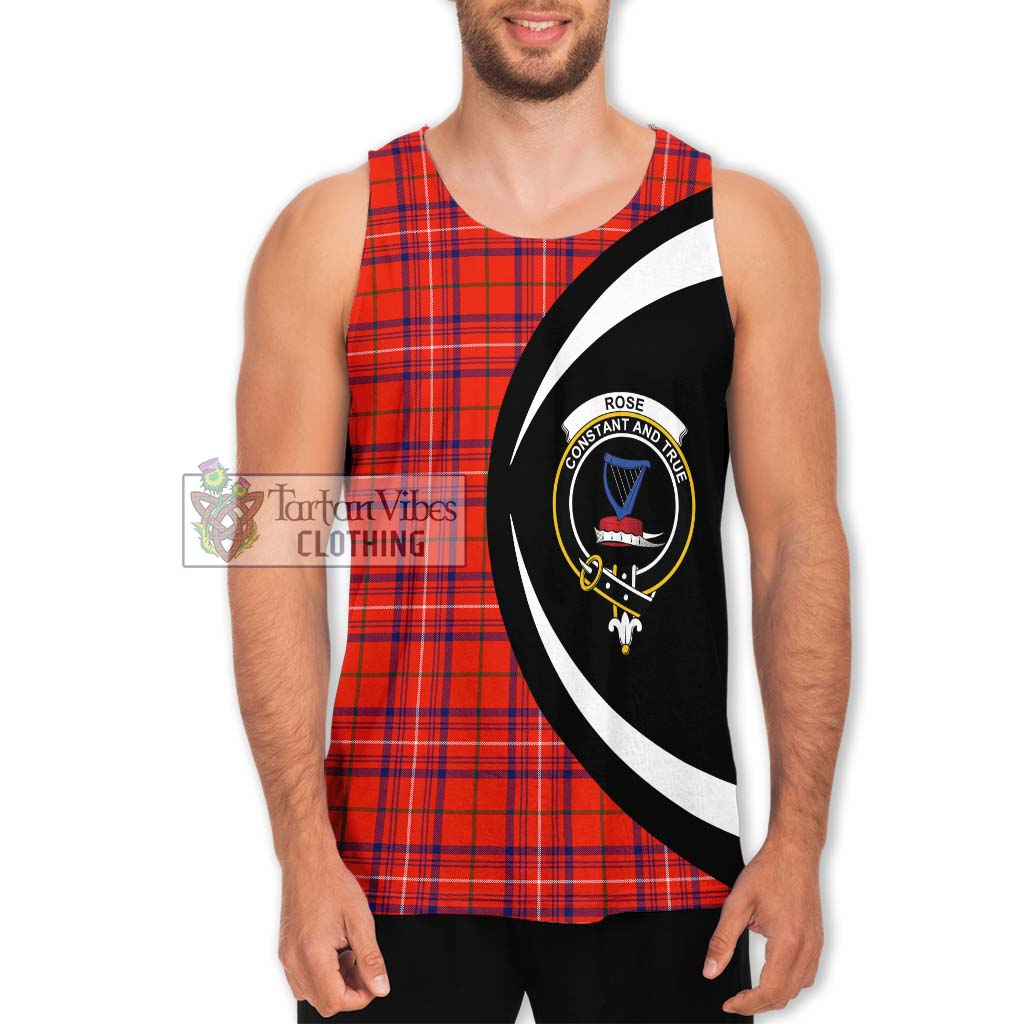 Rose Modern Tartan Men's Tank Top with Family Crest Circle Style Men - Tartan Vibes Clothing