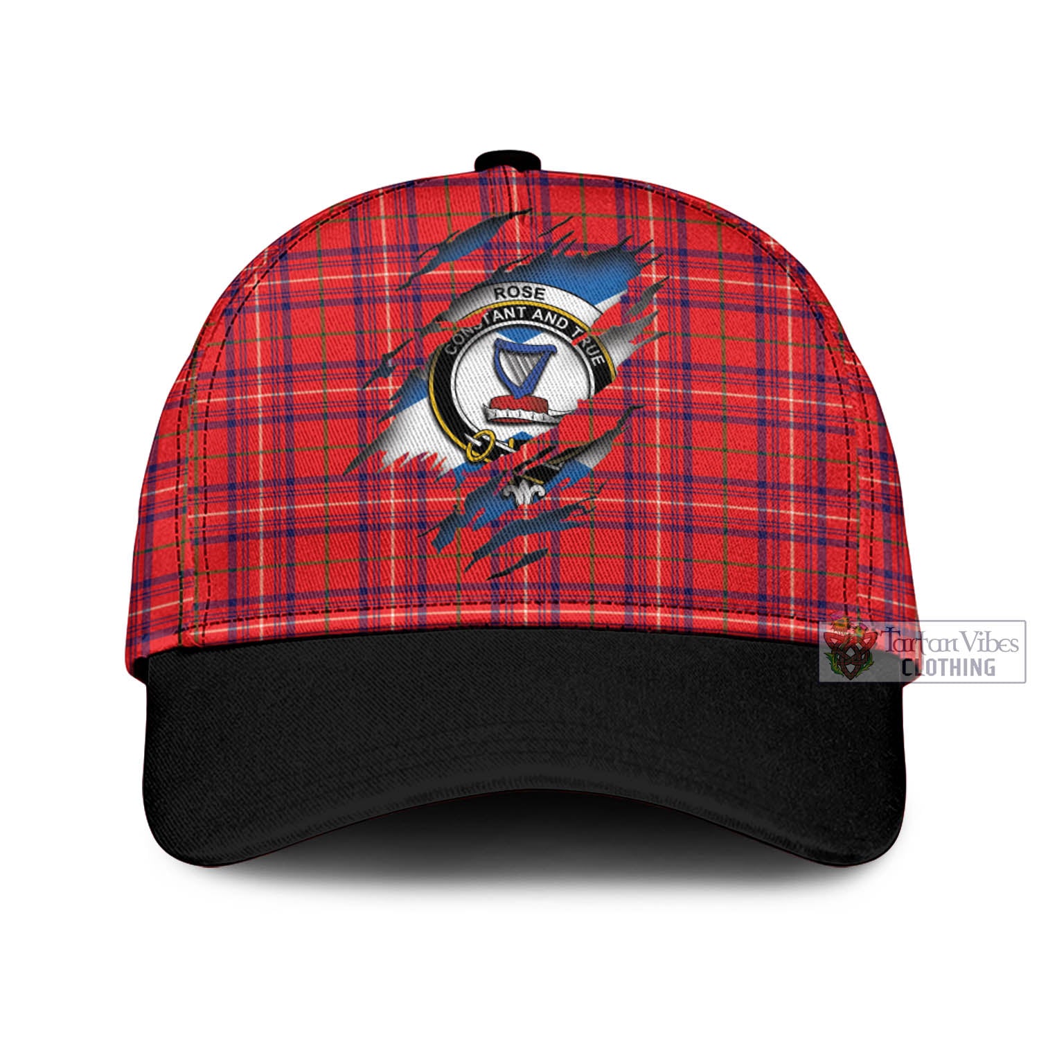 Tartan Vibes Clothing Rose Modern Tartan Classic Cap with Family Crest In Me Style