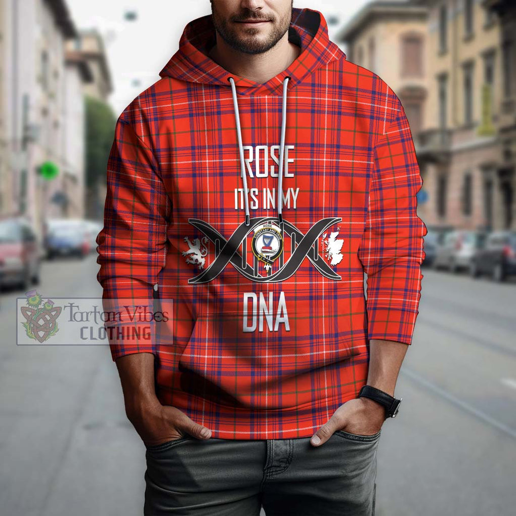 Rose Modern Tartan Hoodie with Family Crest DNA In Me Style Pullover Hoodie - Tartanvibesclothing Shop