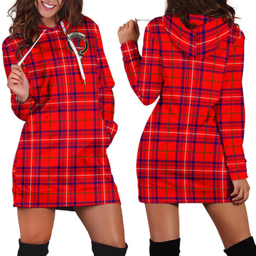 Rose Modern Tartan Hoodie Dress with Family Crest