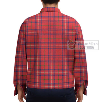 Rose Modern Tartan Unisex Lapel Cotton Jacket