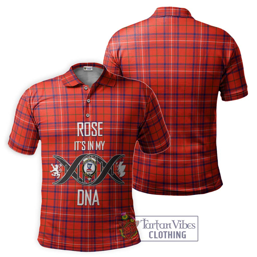 Rose Modern Tartan Polo Shirt with Family Crest DNA In Me Style - Tartanvibesclothing Shop