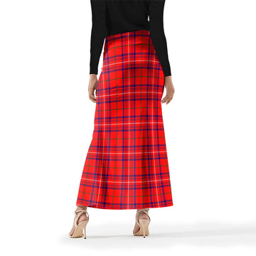 Rose Modern Tartan Womens Full Length Skirt