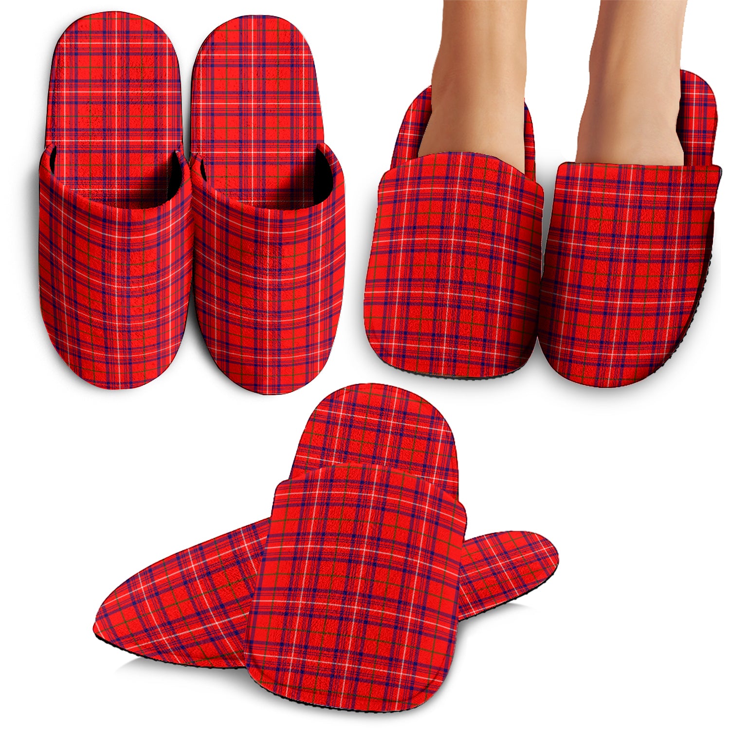 Rose Modern Tartan Home Slippers - Tartanvibesclothing Shop