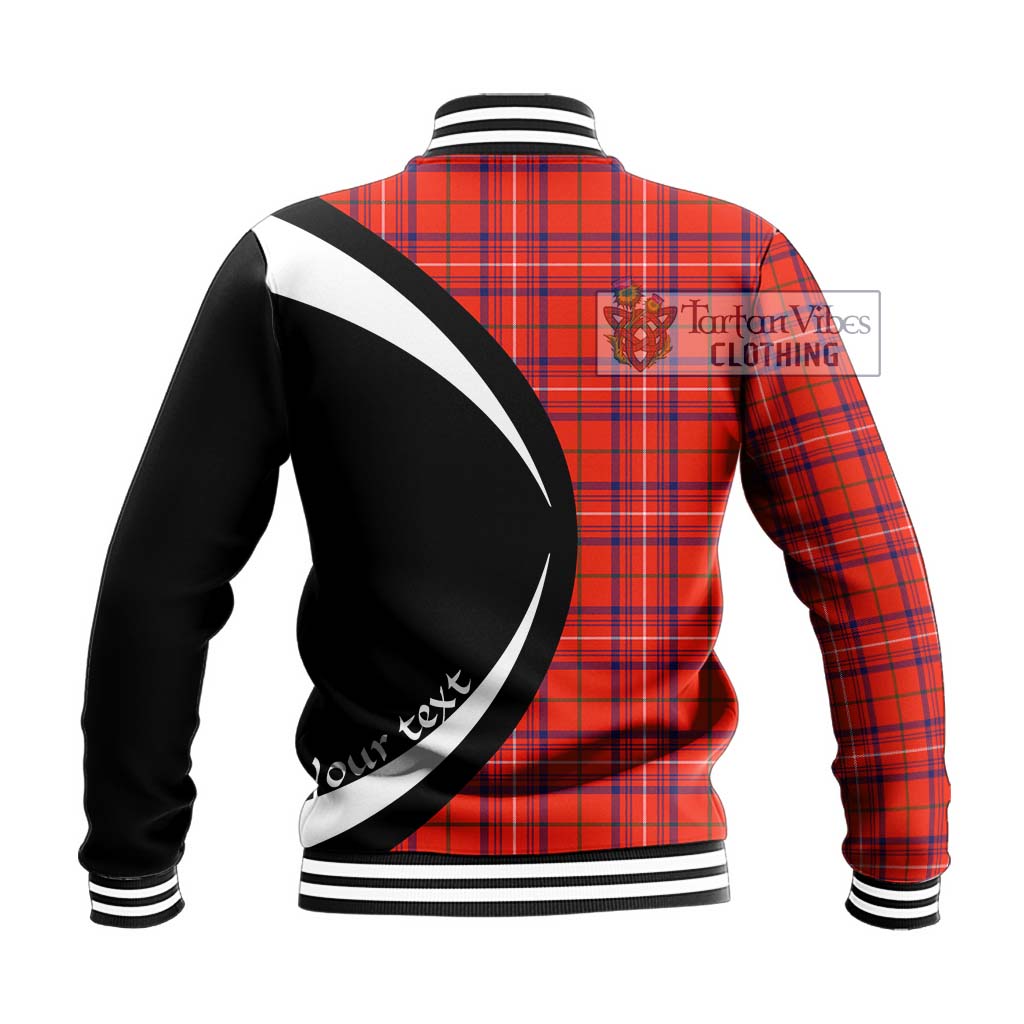 Tartan Vibes Clothing Rose Modern Tartan Baseball Jacket with Family Crest Circle Style