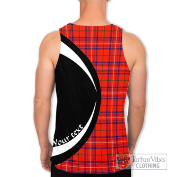 Rose Modern Tartan Men's Tank Top with Family Crest Circle Style