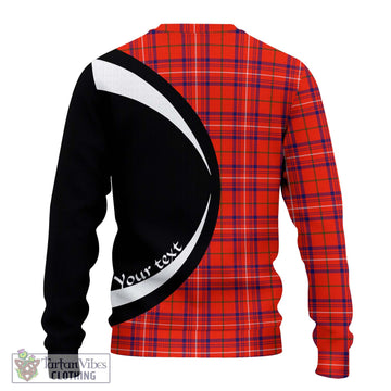 Rose Modern Tartan Knitted Sweater with Family Crest Circle Style