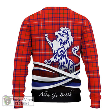 Rose Modern Tartan Ugly Sweater with Alba Gu Brath Regal Lion Emblem