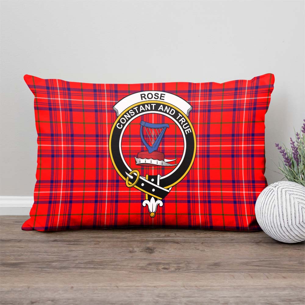 Rose Modern Tartan Pillow Cover with Family Crest Rectangle Pillow Cover - Tartanvibesclothing