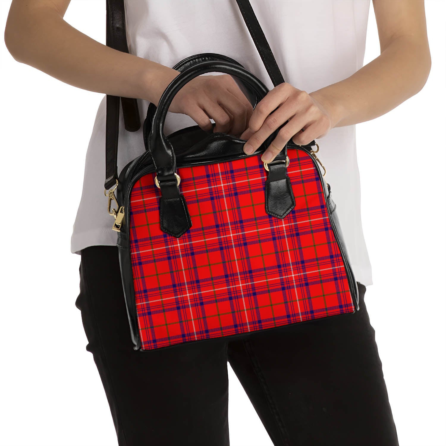 Rose Modern Tartan Shoulder Handbags - Tartanvibesclothing