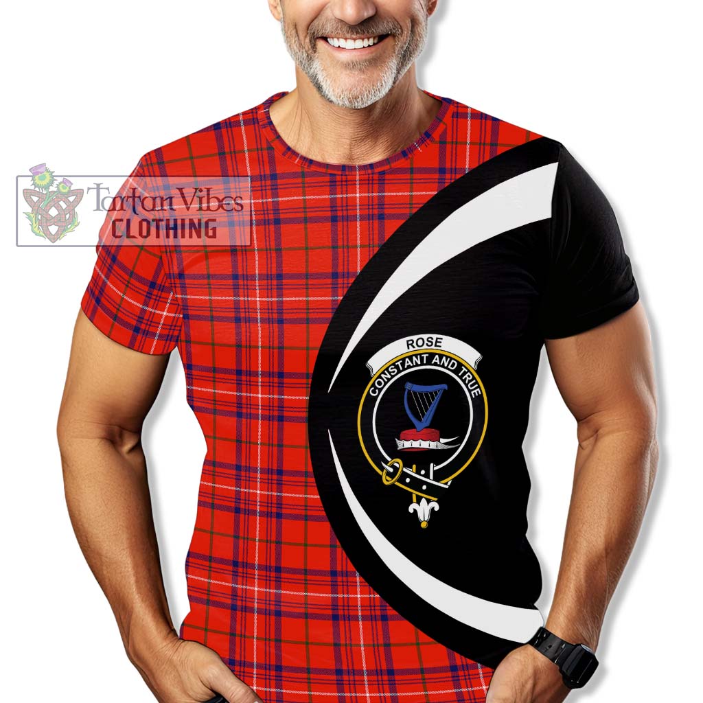 Tartan Vibes Clothing Rose Modern Tartan T-Shirt with Family Crest Circle Style