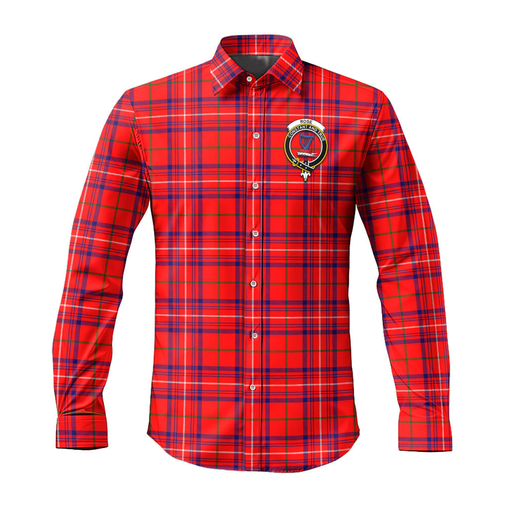 rose-modern-tartan-long-sleeve-button-up-shirt-with-family-crest