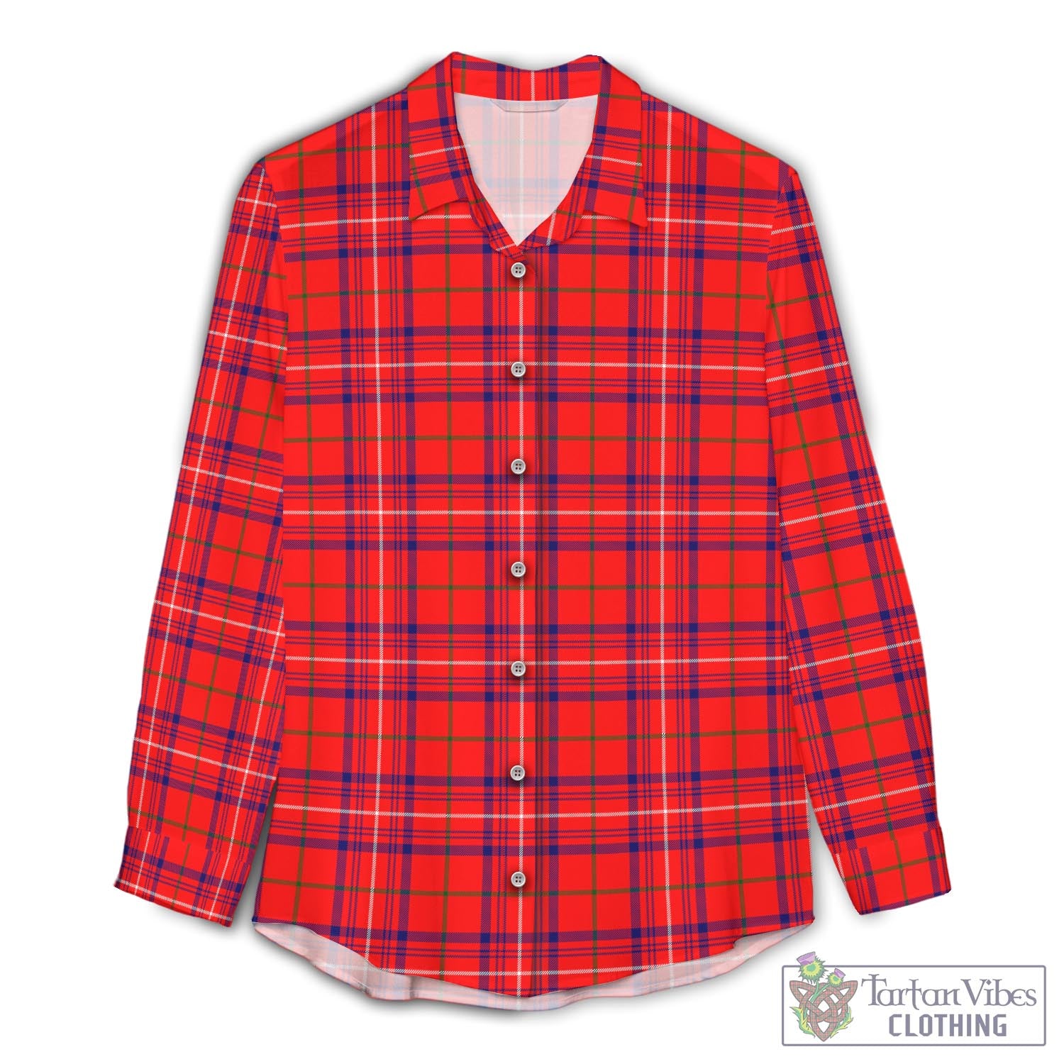 Rose Modern Tartan Womens Casual Shirt