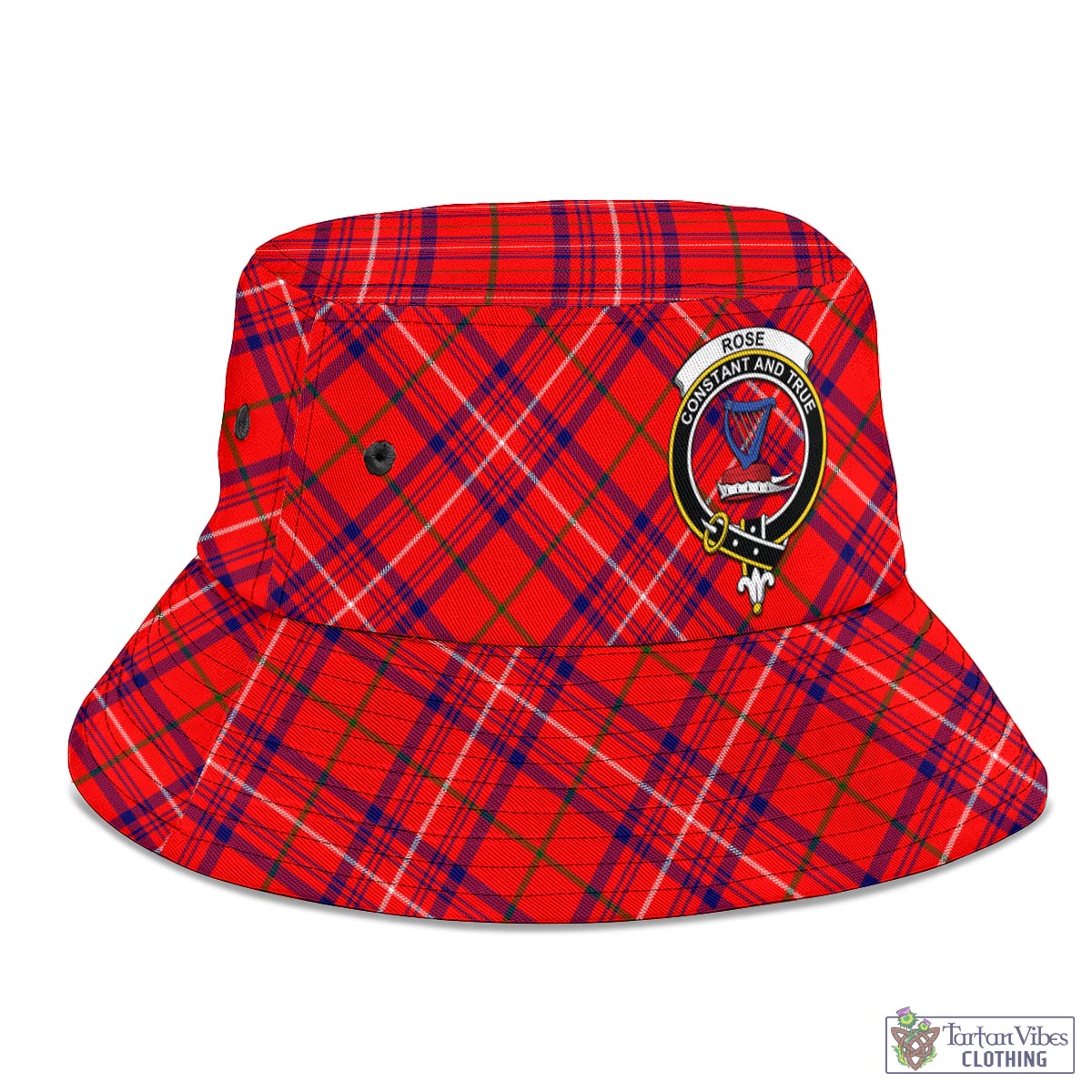 Tartan Vibes Clothing Rose Modern Tartan Bucket Hat with Family Crest