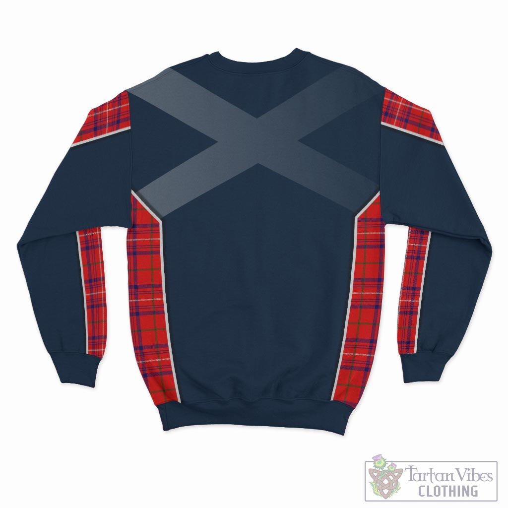 Tartan Vibes Clothing Rose Modern Tartan Sweater with Family Crest and Lion Rampant Vibes Sport Style